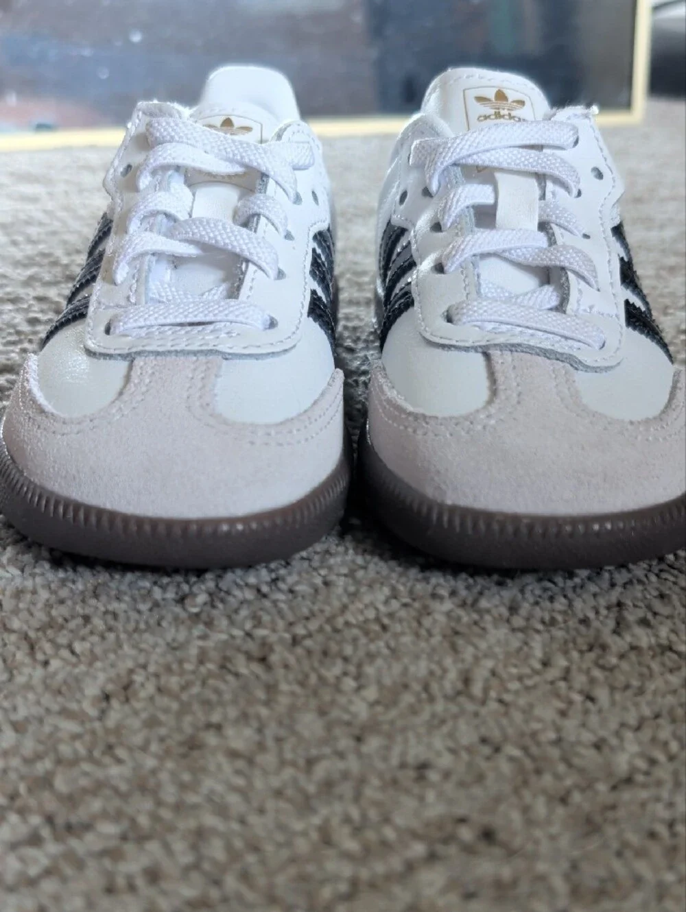 adidas Kids Samba Shoes, White/Black.